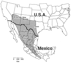 Historic range of the Mexican Wolf