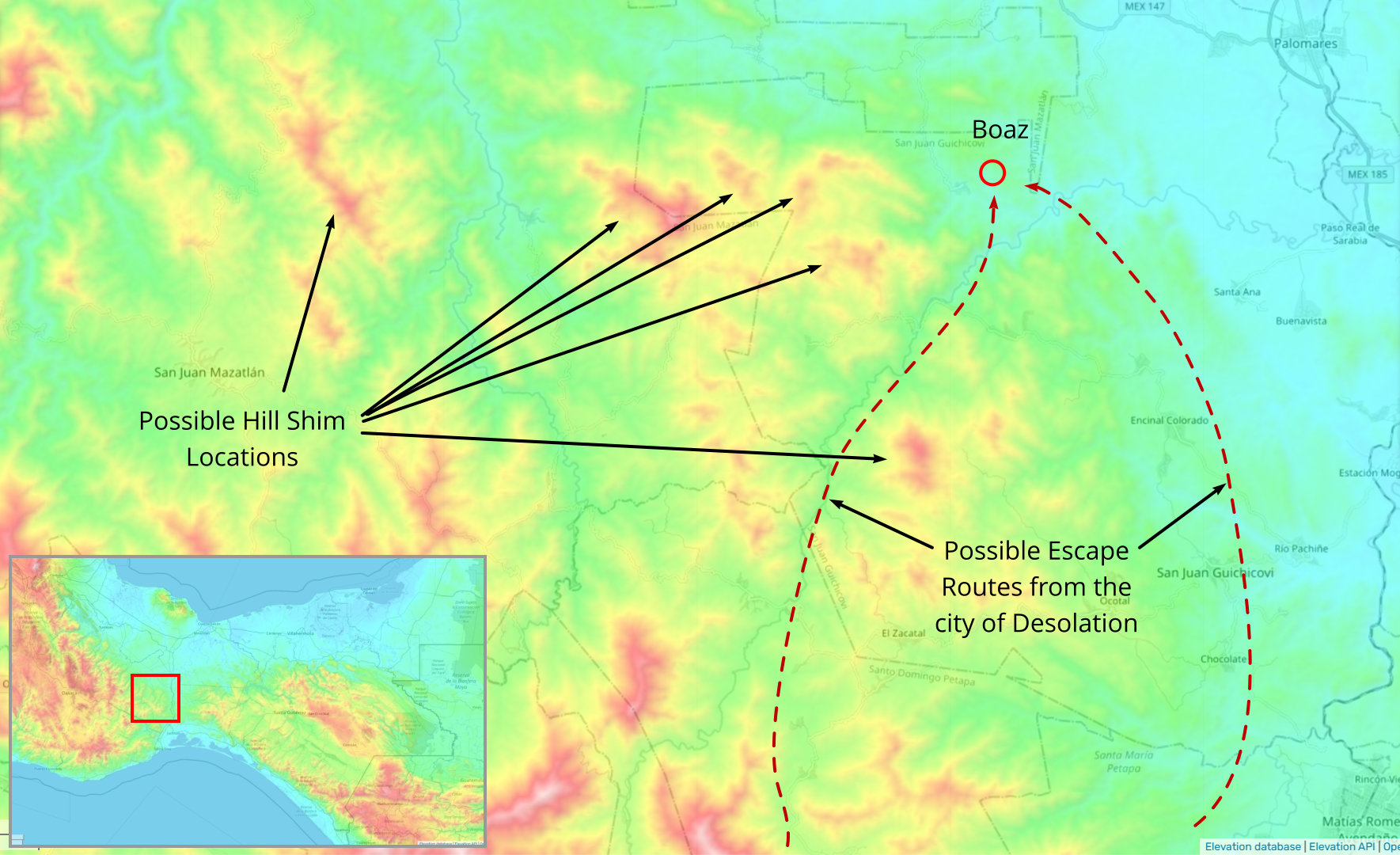 Hill Shim Possible Locations (Isthmus of Tehuantepec)