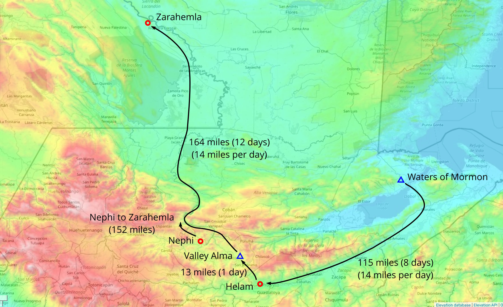 Distances (Isthmus of Tehuantepec)