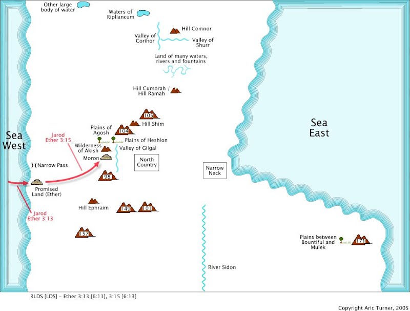 Promised Land to Moron on an internal map