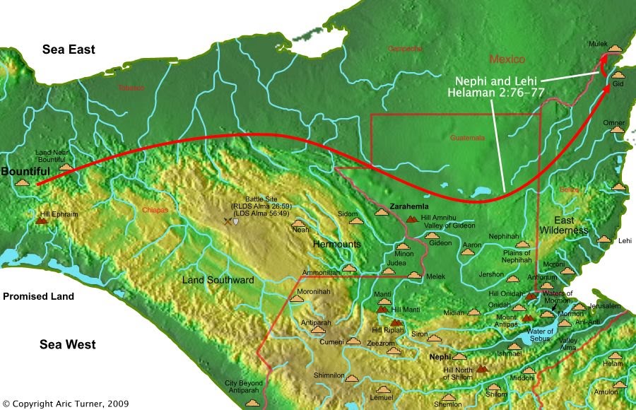 Moronihah to Bountiful on a world map