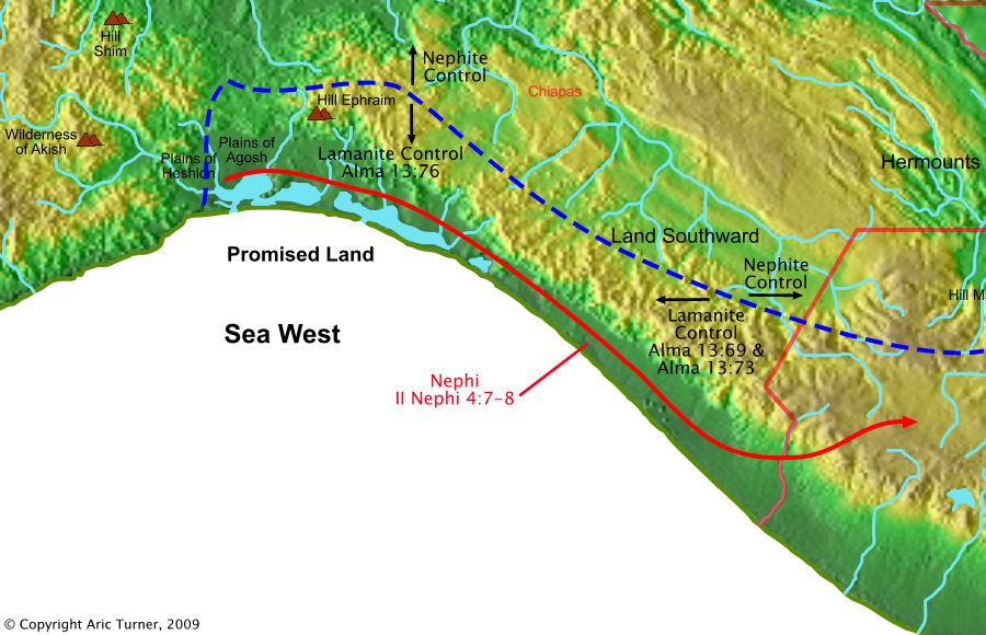 Lamanite Controlled Areas on a world map