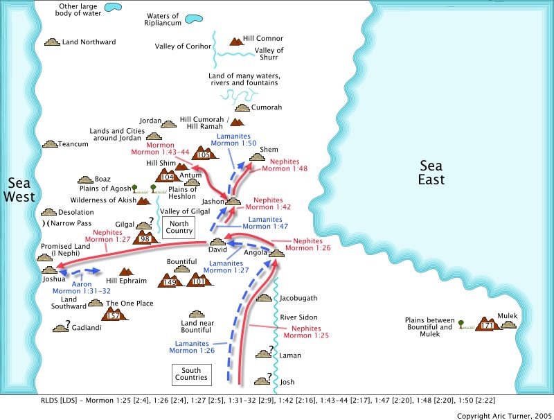 Mormon to hill Shim on an internal map