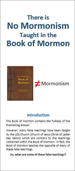 No Mormonism in the Book of Mormon Tract