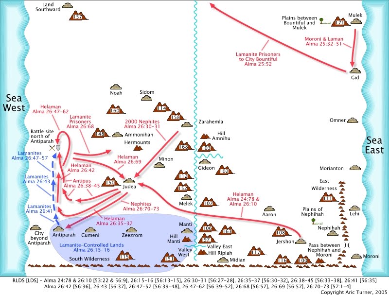 Nephites to Judea on an internal map