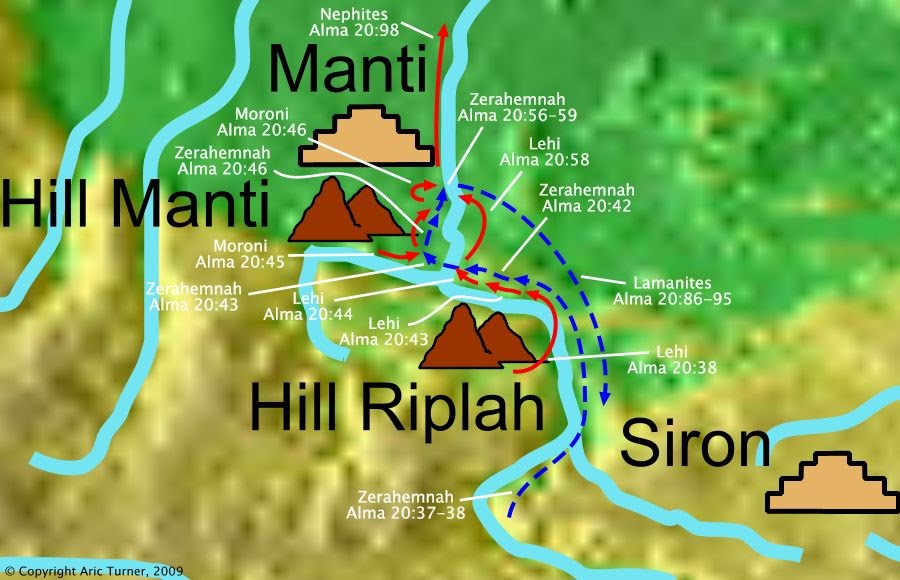 Details of the battle around the valleys east and west on a world map