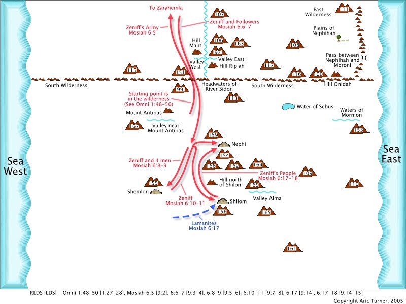 43 men missed Zarahemla on an internal map