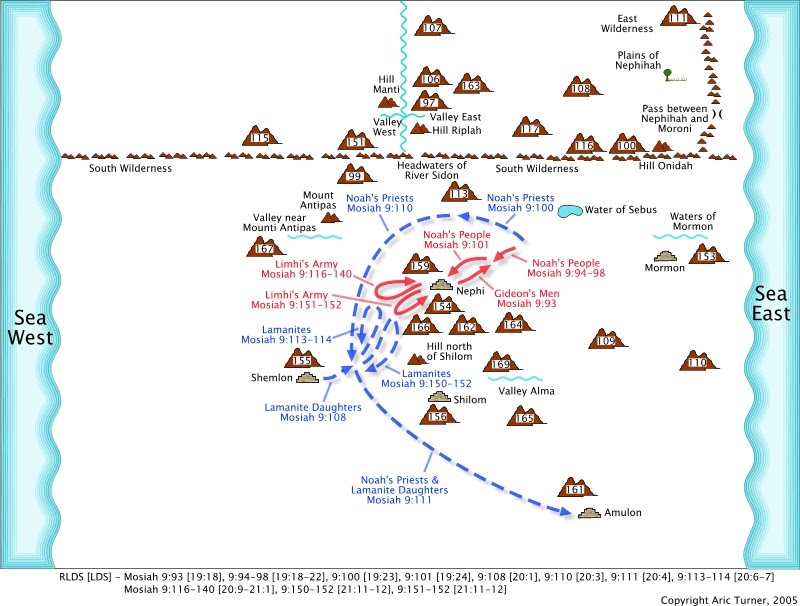 Noah's priests to Amulon on an internal map