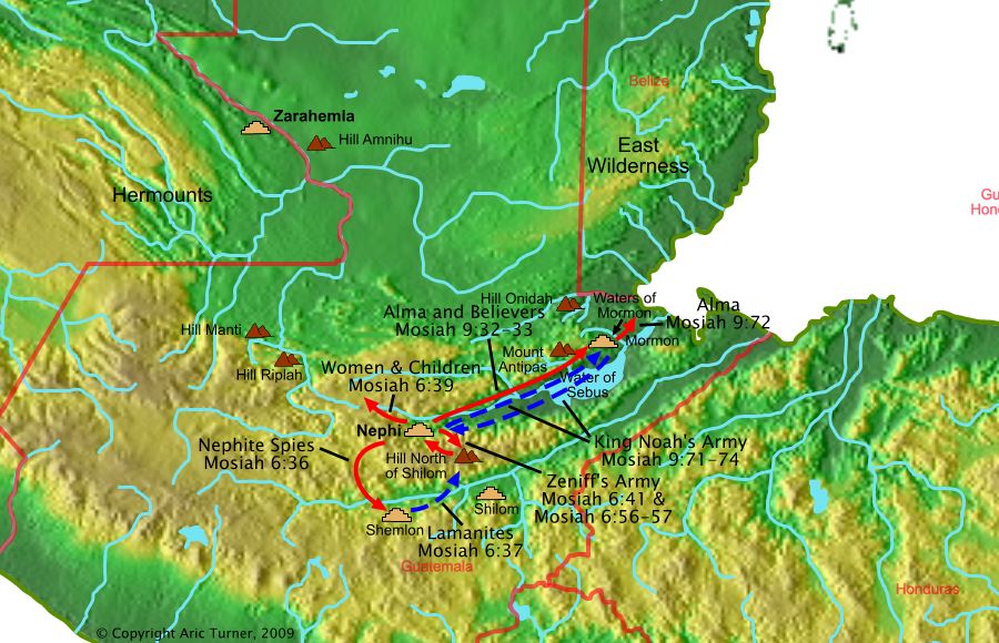 Lamanites from Shemlon on a world map