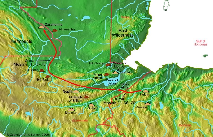 Alma to the valley of Alma on a world map